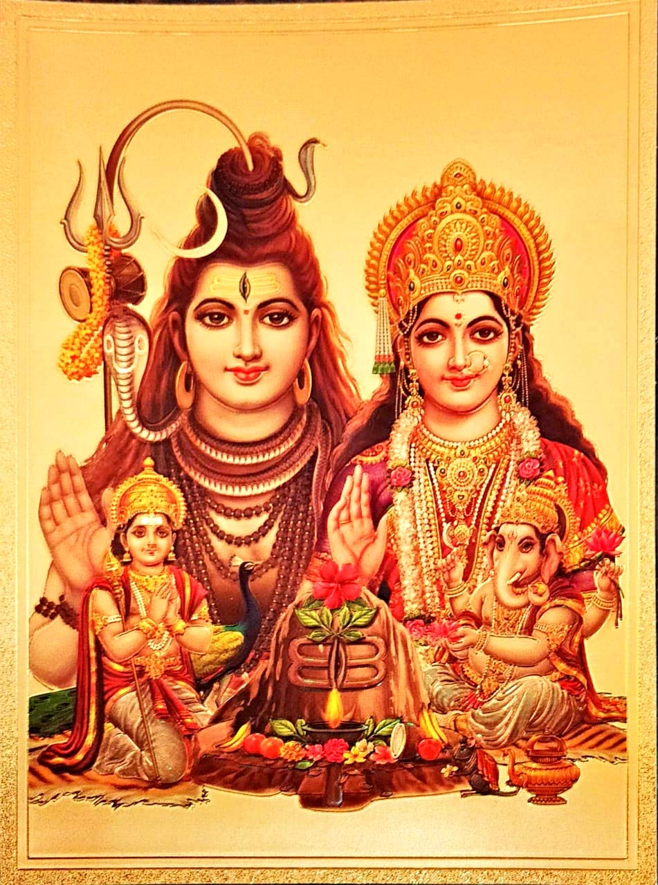 Suninow Shiv Parivar Photo Frame For Pooja | Hindu Bhagwan Devi Devta Photo | God Photo Frames | Wall D?Cor Photo Frame | Photo